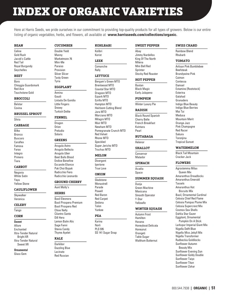Harris Seeds flyer page 51