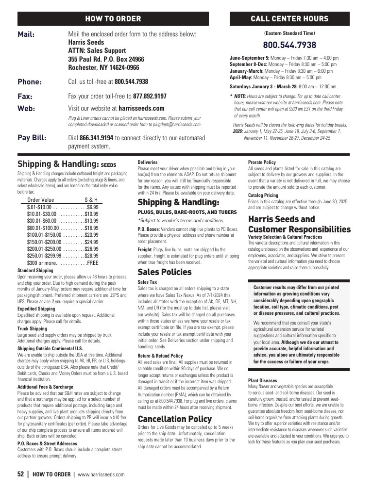 Harris Seeds flyer page 52