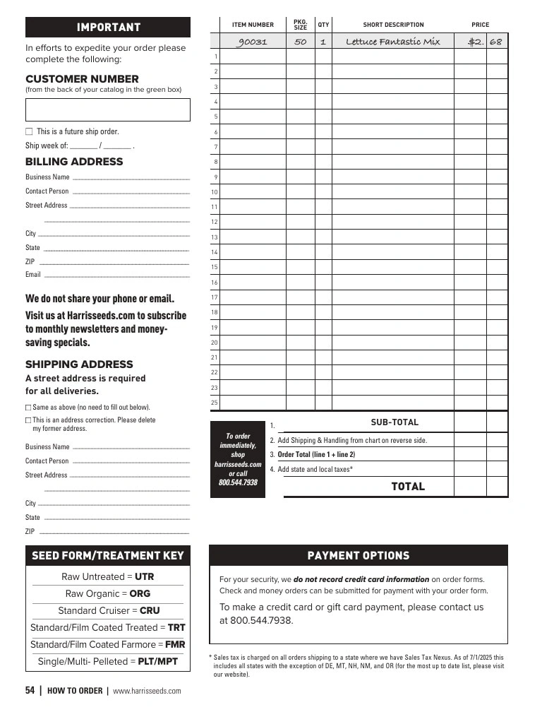 Harris Seeds flyer page 54