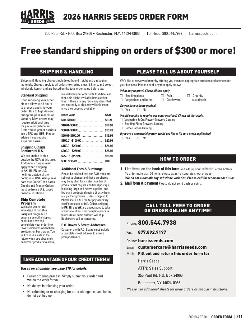 Harris Seeds flyer page 211