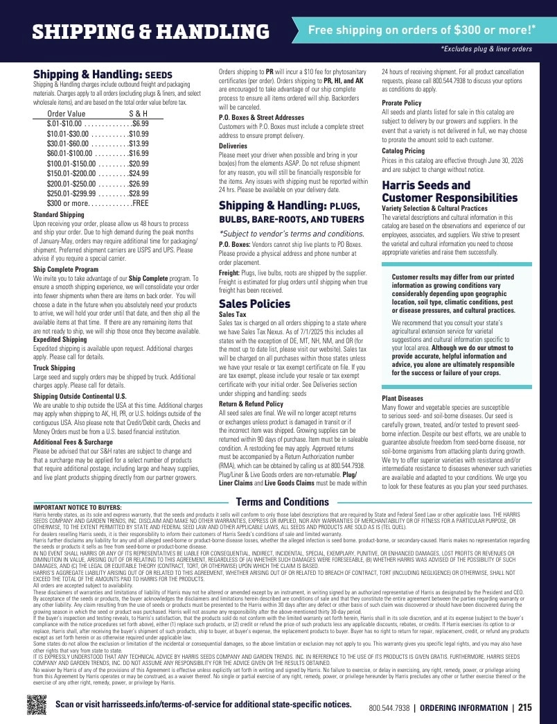 Harris Seeds flyer page 215