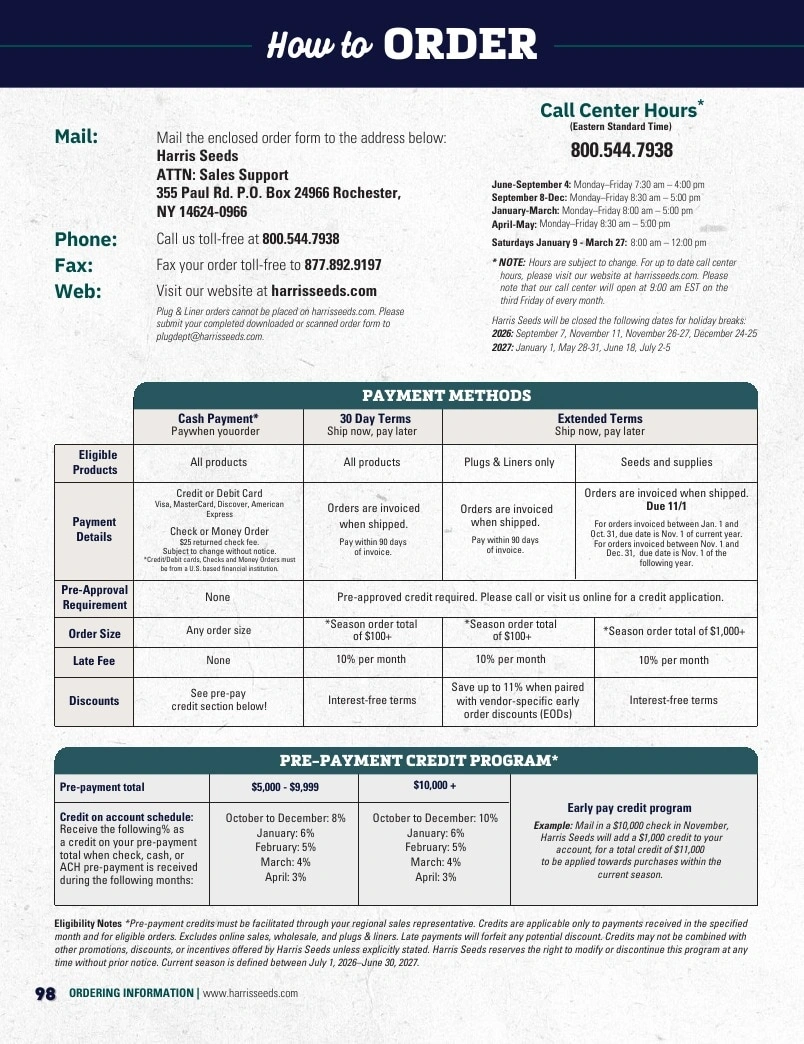 Harris Seeds flyer page 98