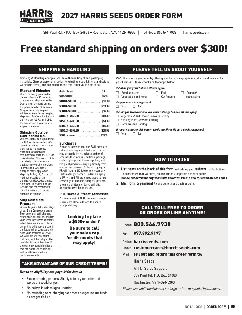 Harris Seeds flyer page 99