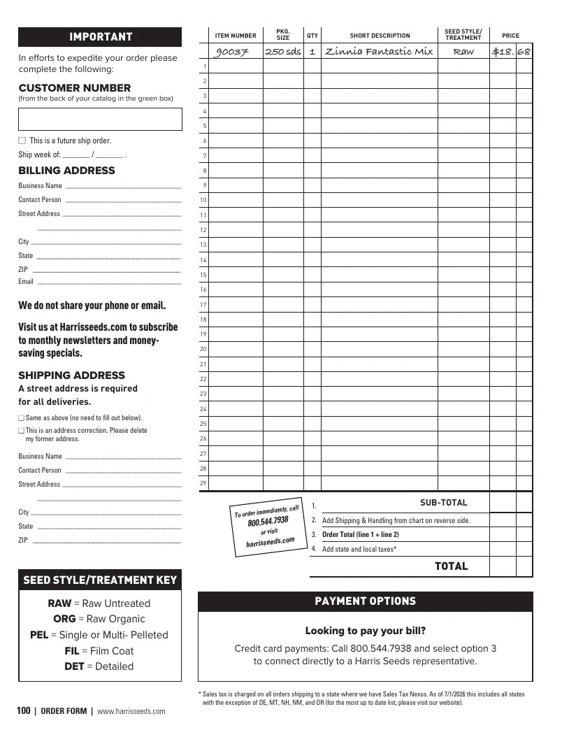 Harris Seeds flyer page 100