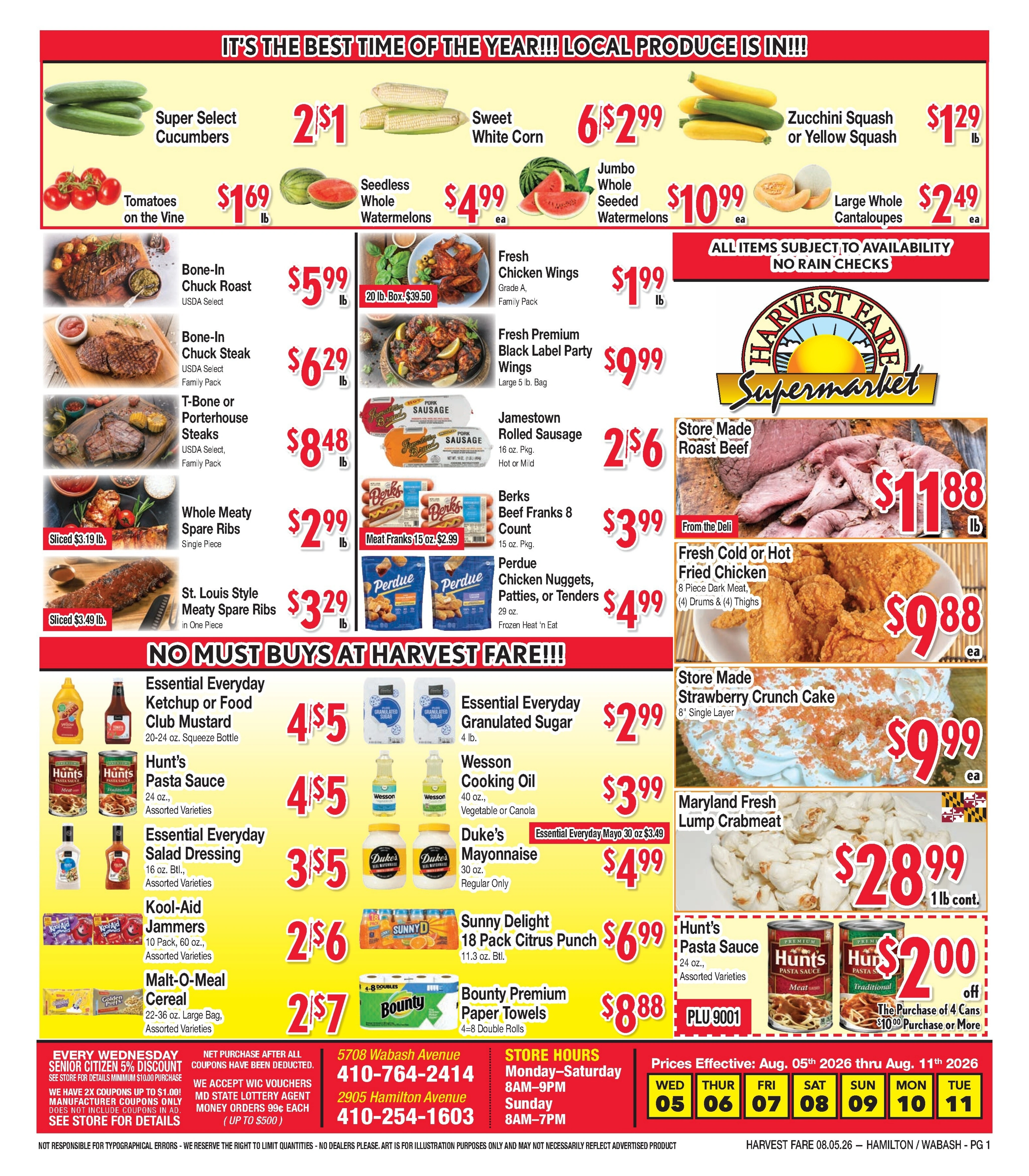 Harvest Fare flyer page 1