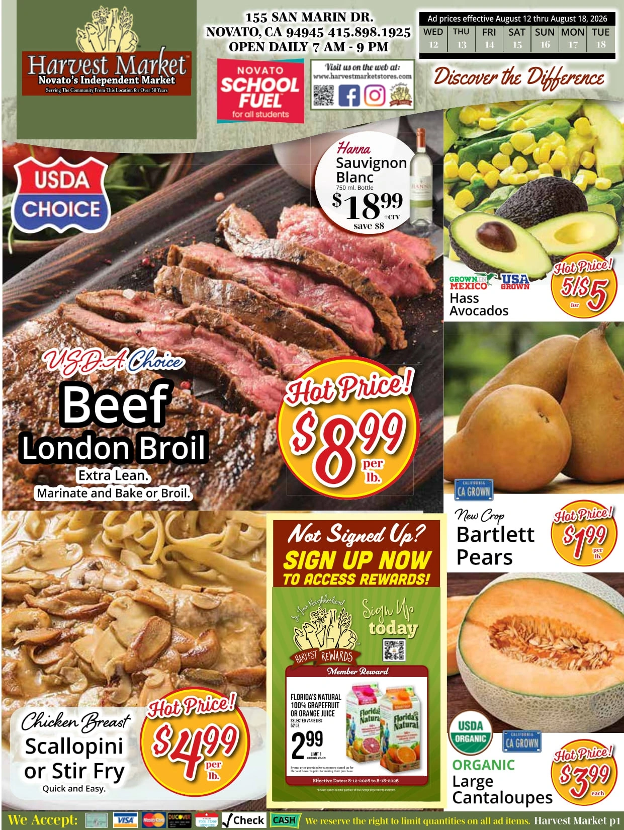Harvest Market flyer page 1