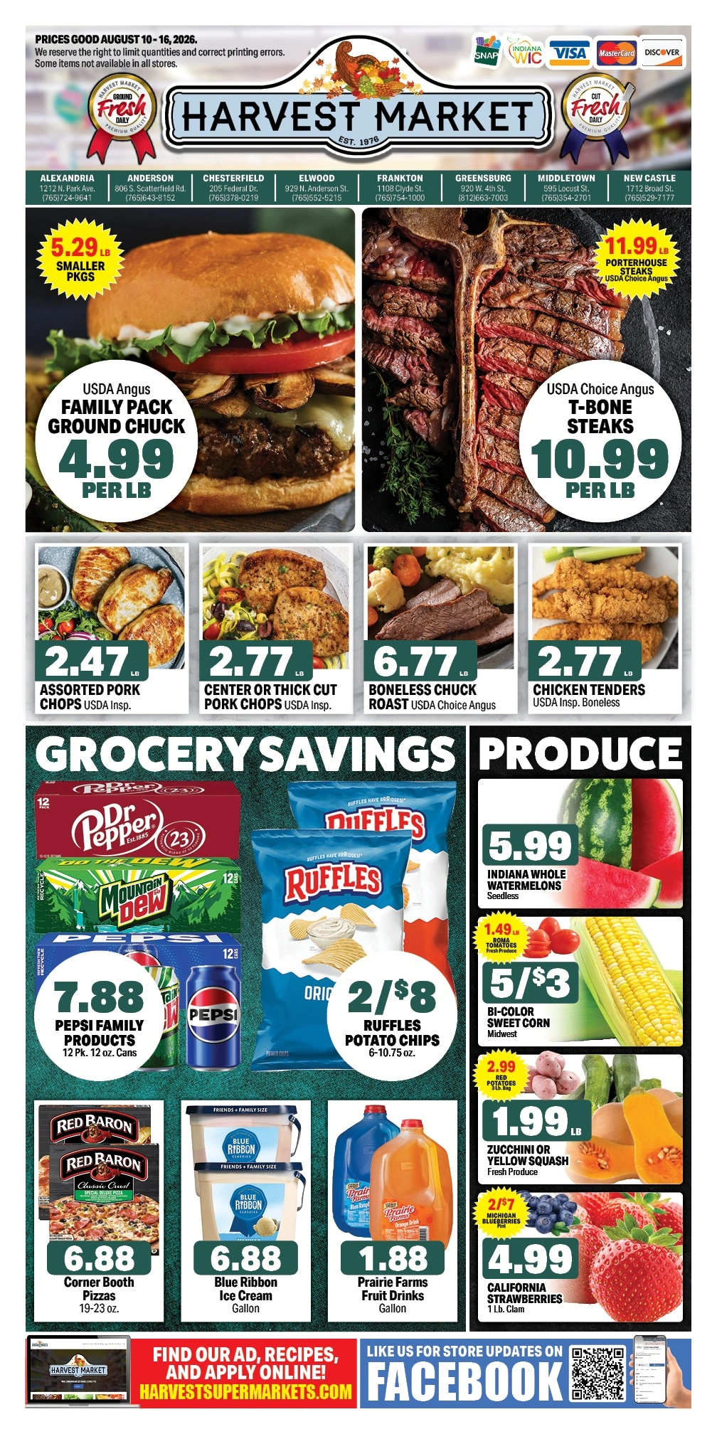 Harvest Supermarkets flyer page 1