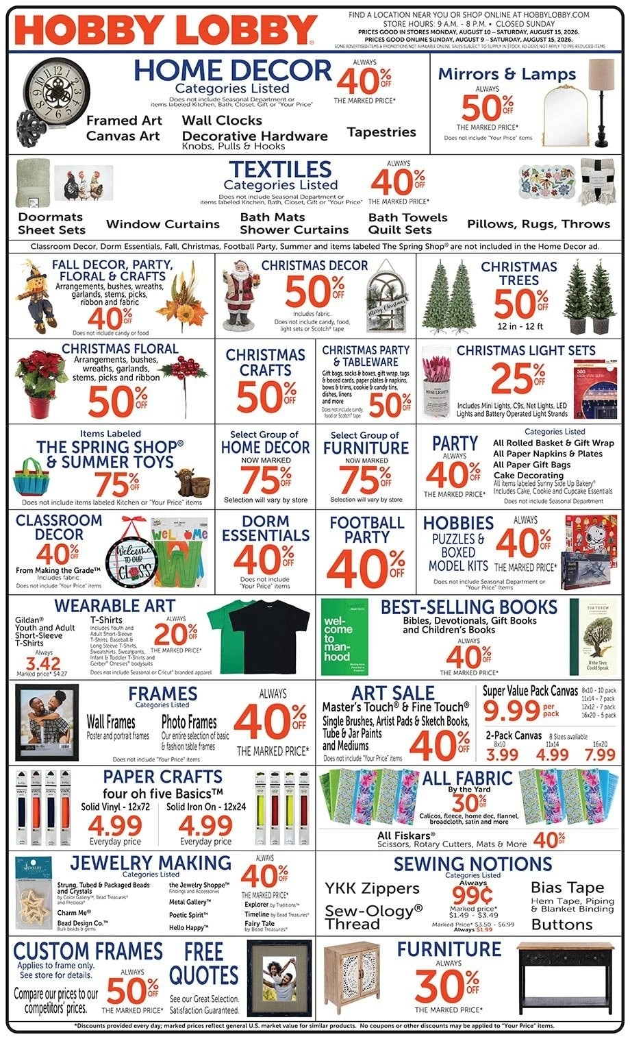 Hobby Lobby flyer page 1