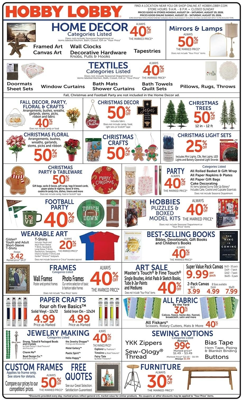 Hobby Lobby flyer page 1