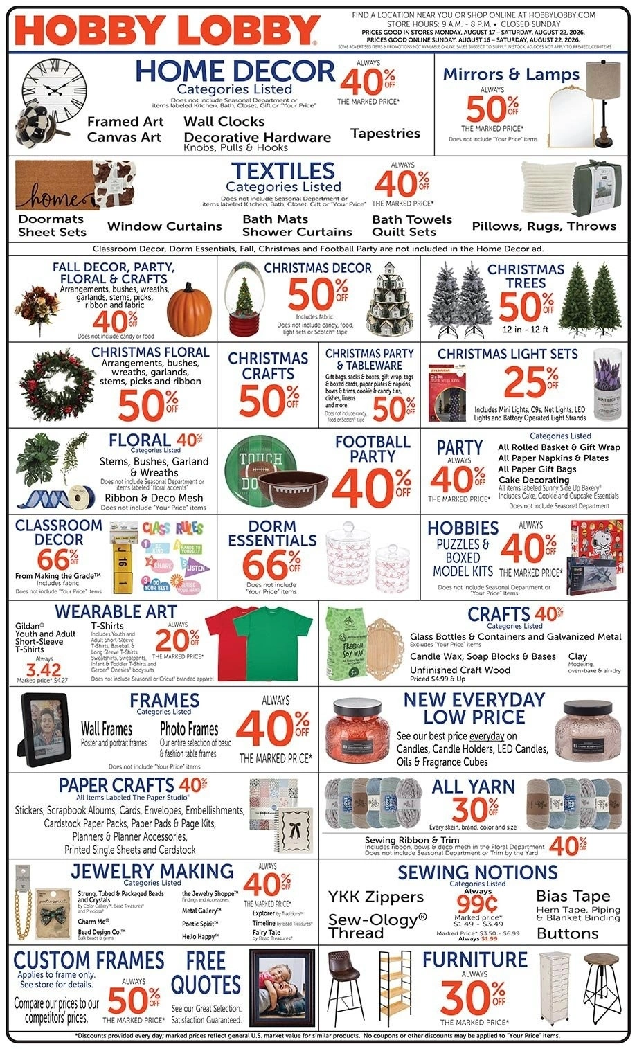 Hobby Lobby flyer page 1