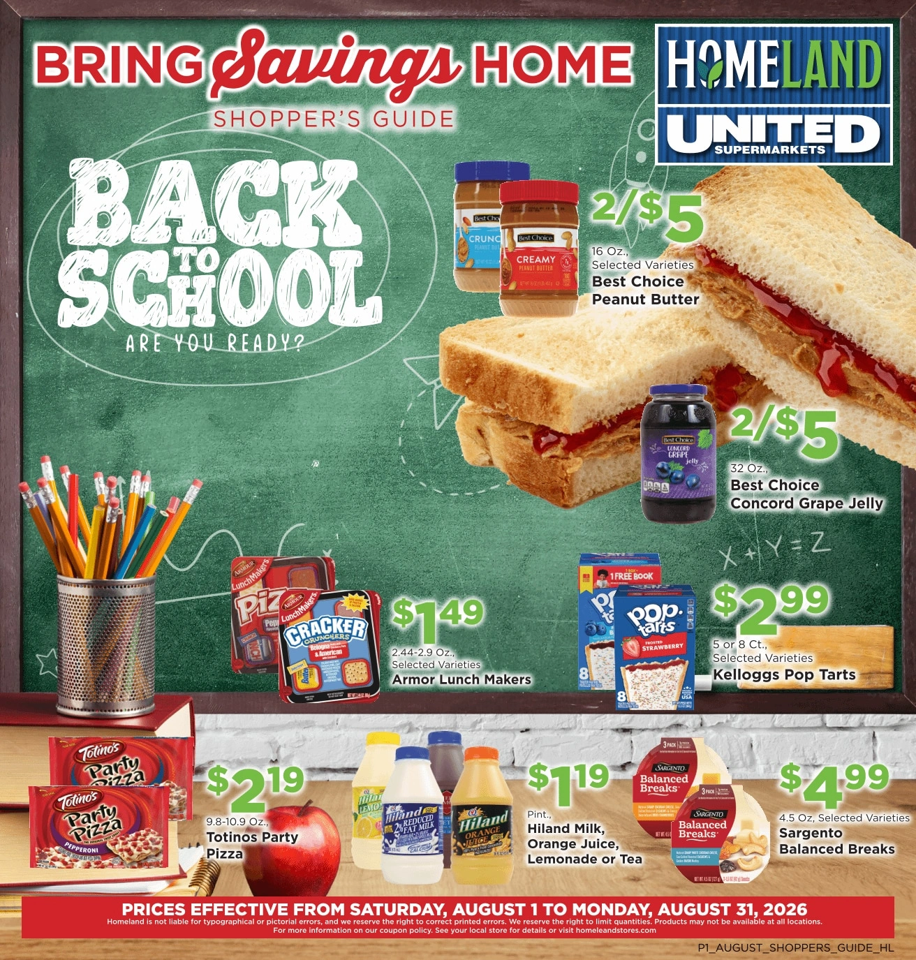 Homeland Stores flyer page 1