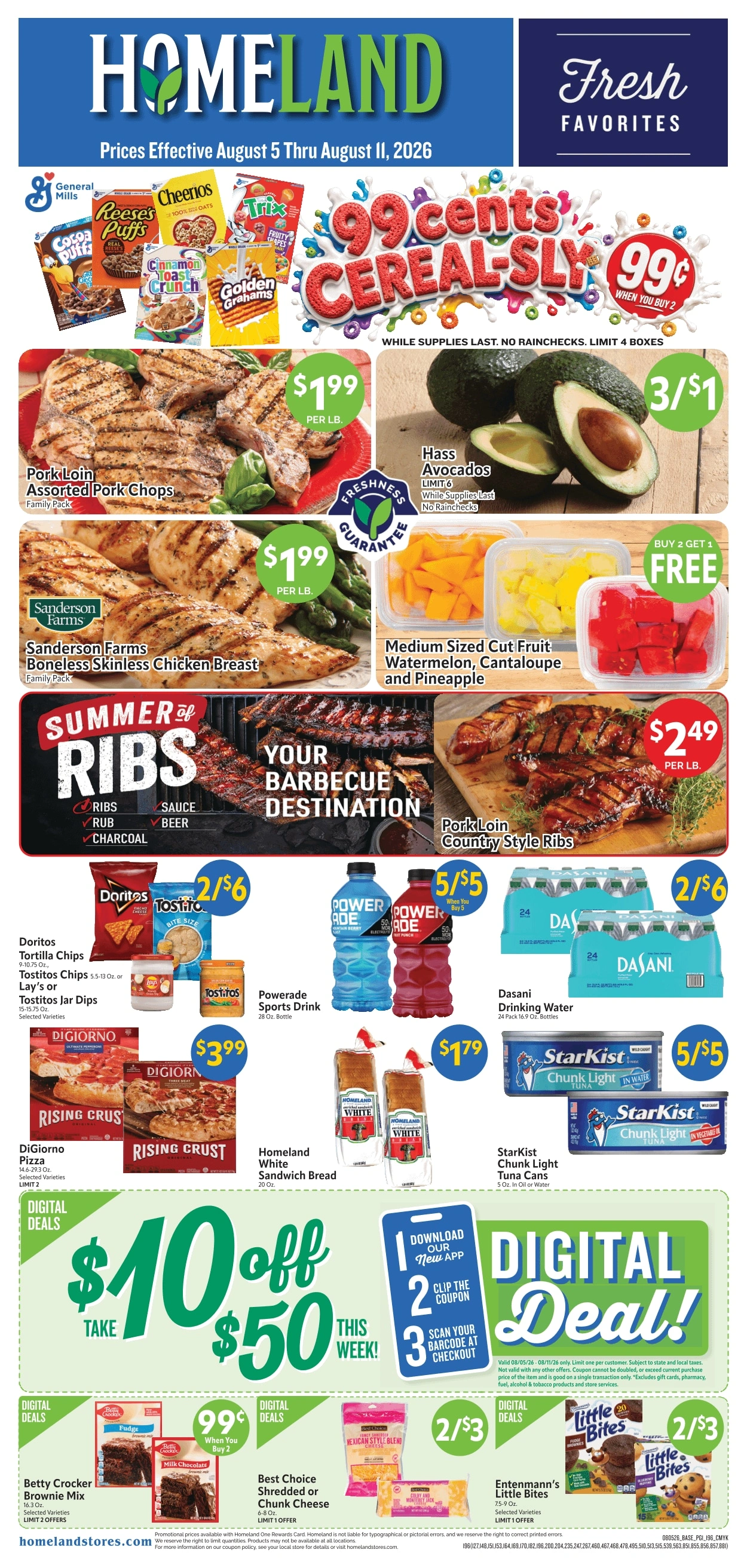 Homeland Stores flyer page 1