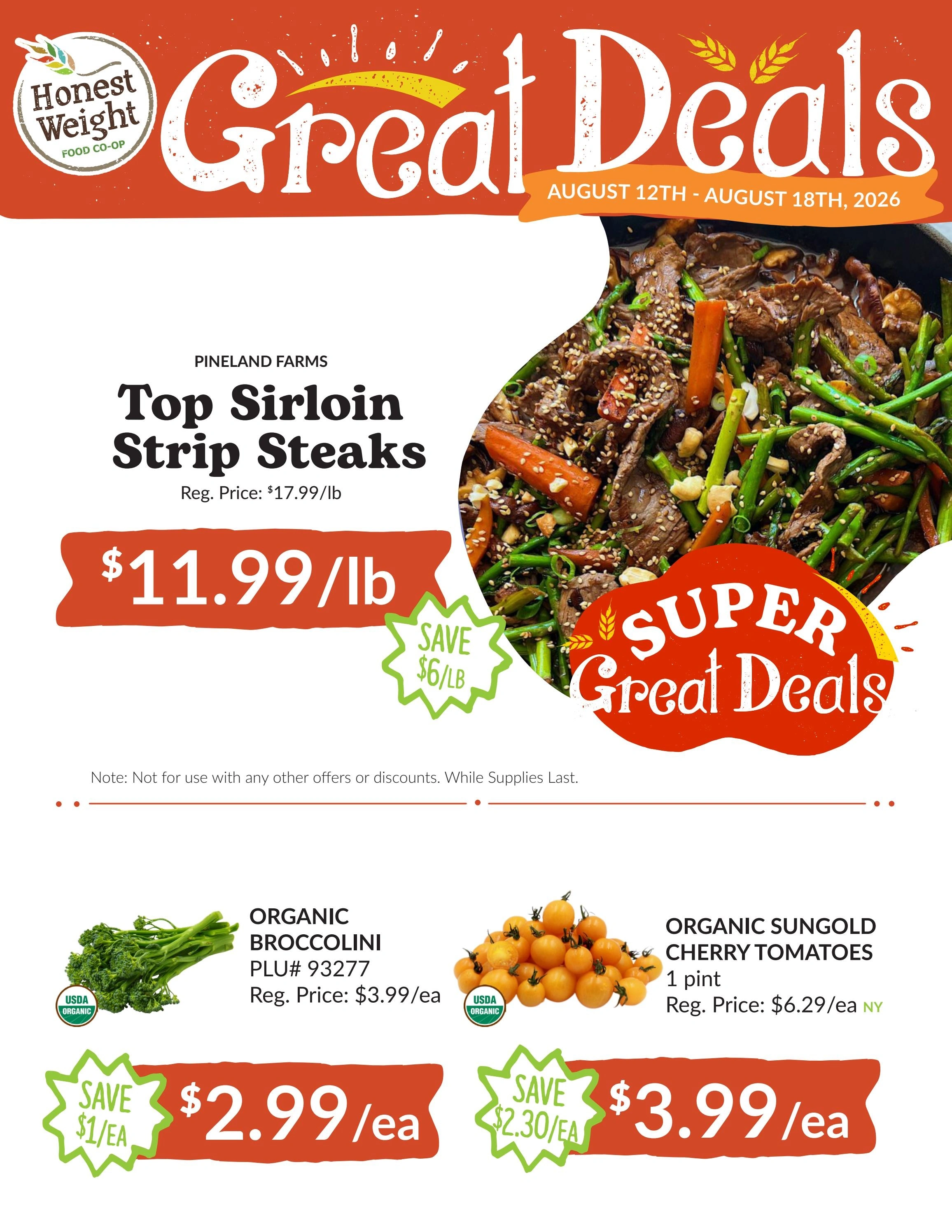 Honest Weight Food Co-op flyer page 1