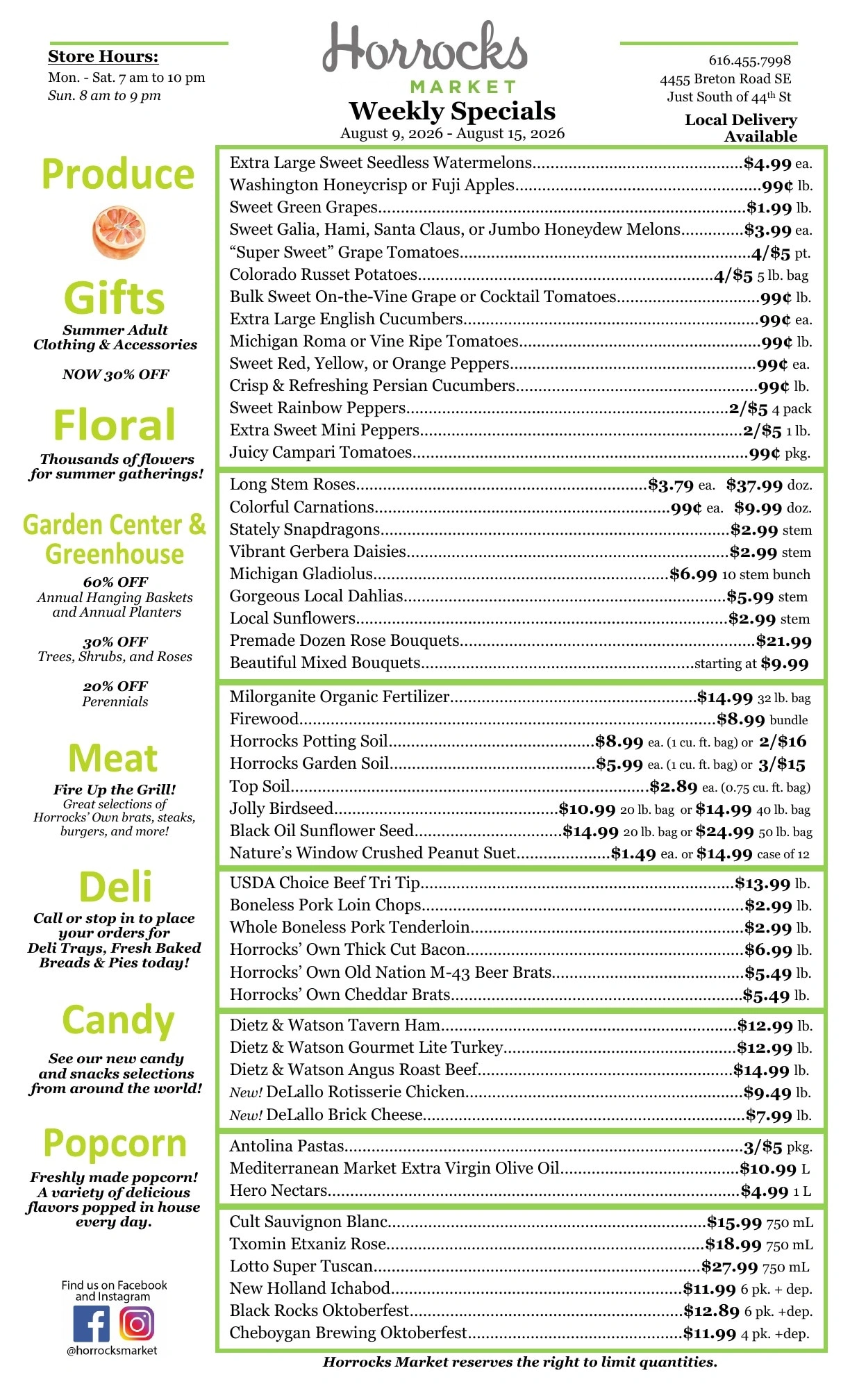 Horrocks Market flyer page 1