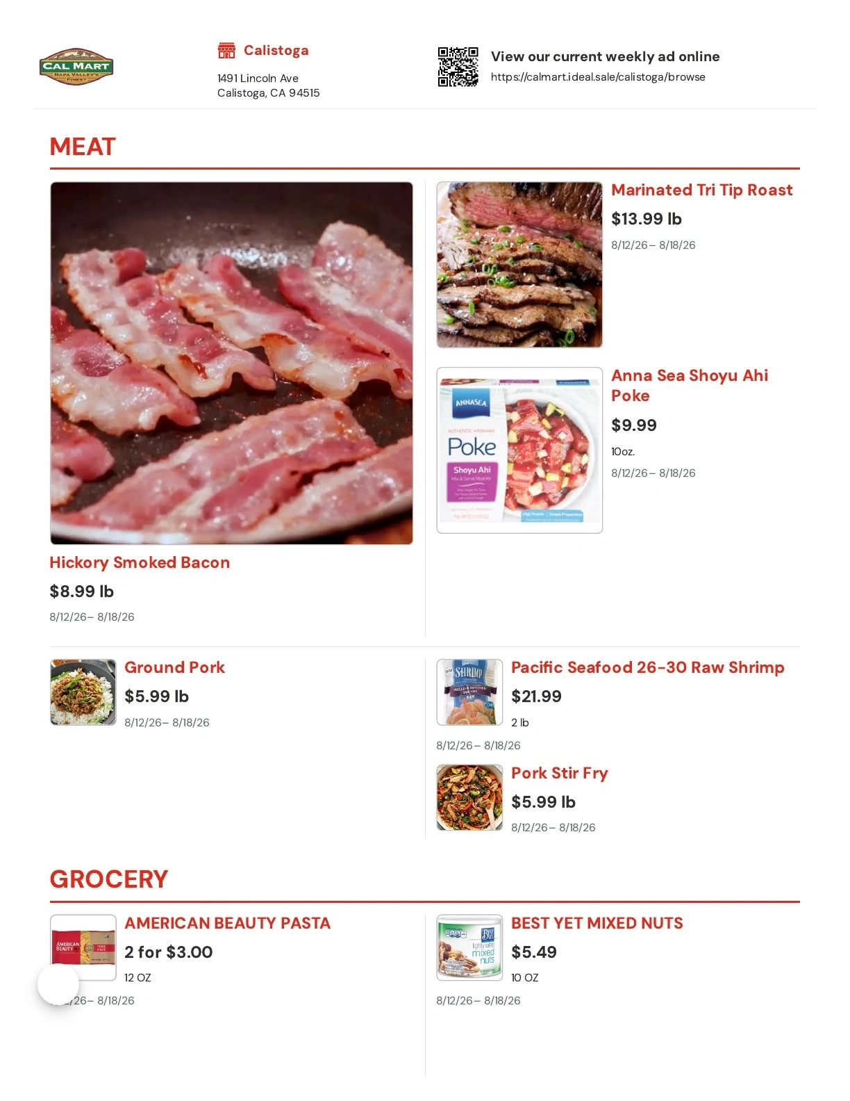 Cal Mart flyer page 1