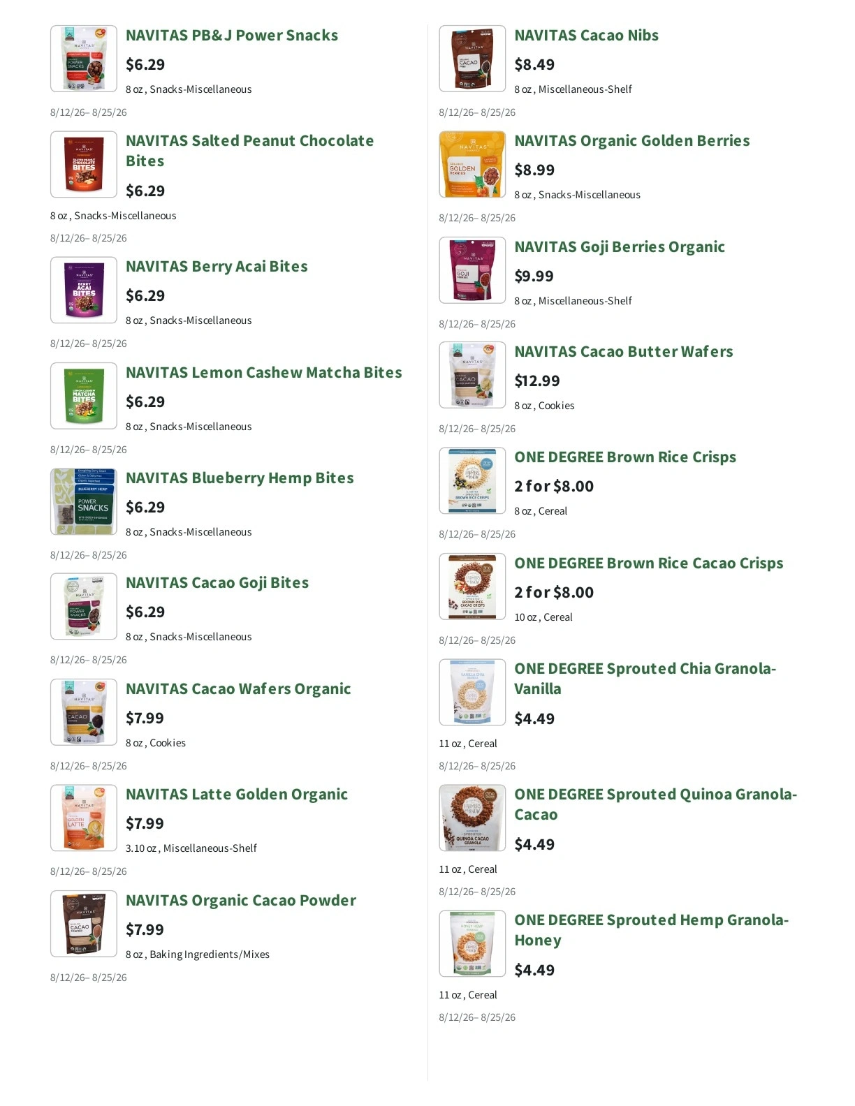 Orchard Nutrition Center flyer page 12