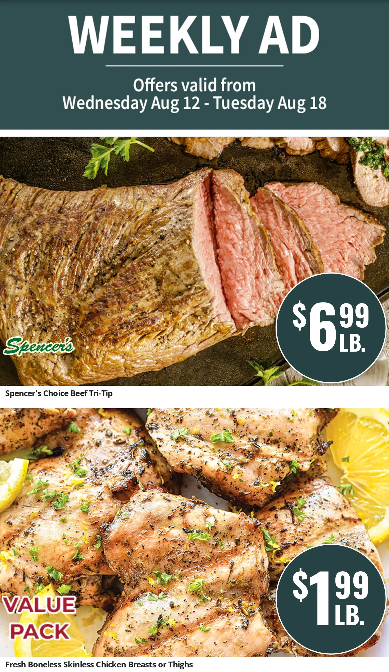 Spencer's Fresh Markets flyer page 1