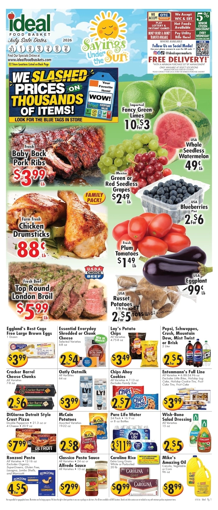 Ideal Food Basket flyer page 1