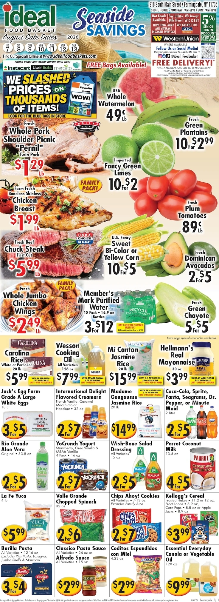 Ideal Food Basket flyer page 1