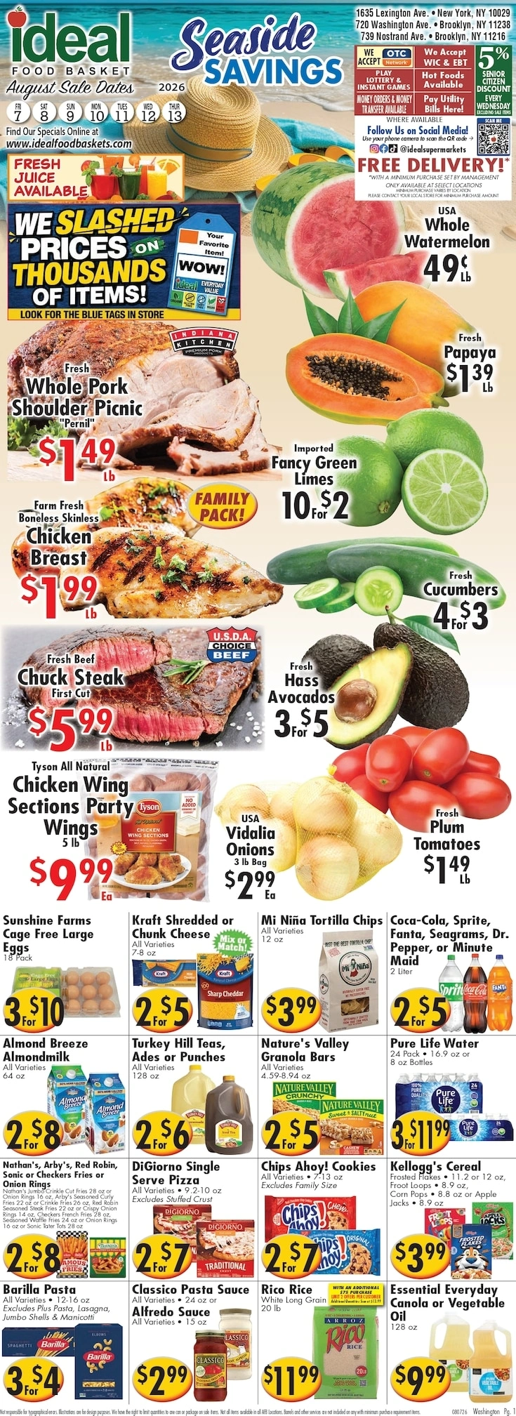 Ideal Food Basket flyer page 1