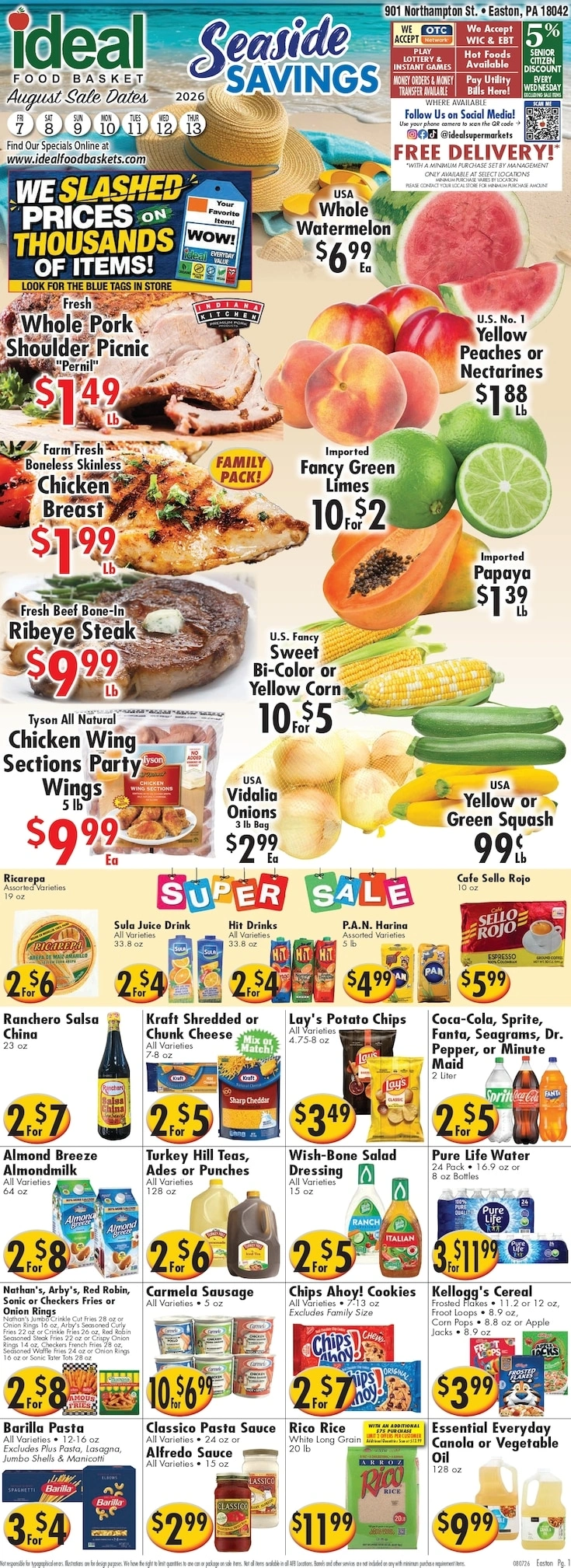 Ideal Food Basket flyer page 1
