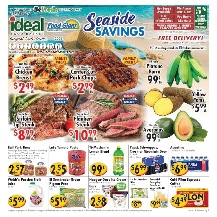 Ideal Food Basket flyer page 1
