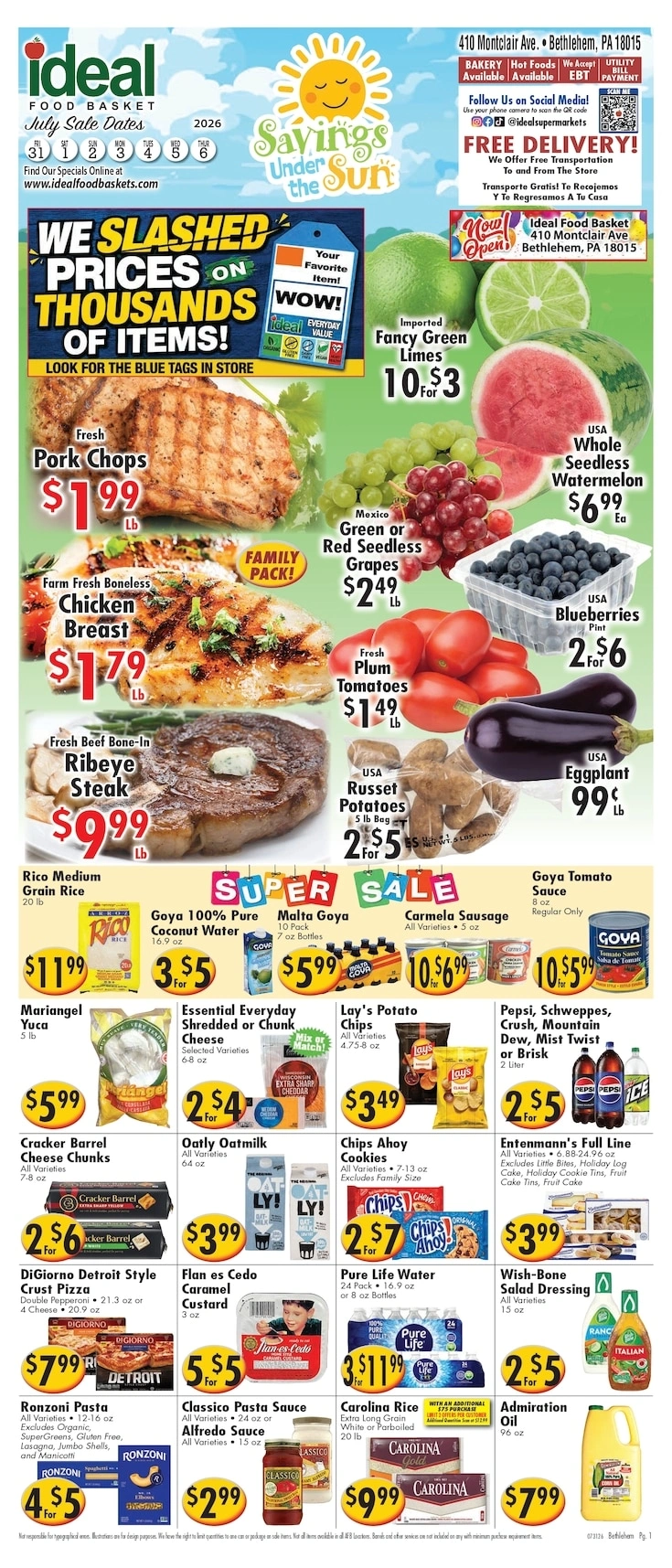 Ideal Food Basket flyer page 1