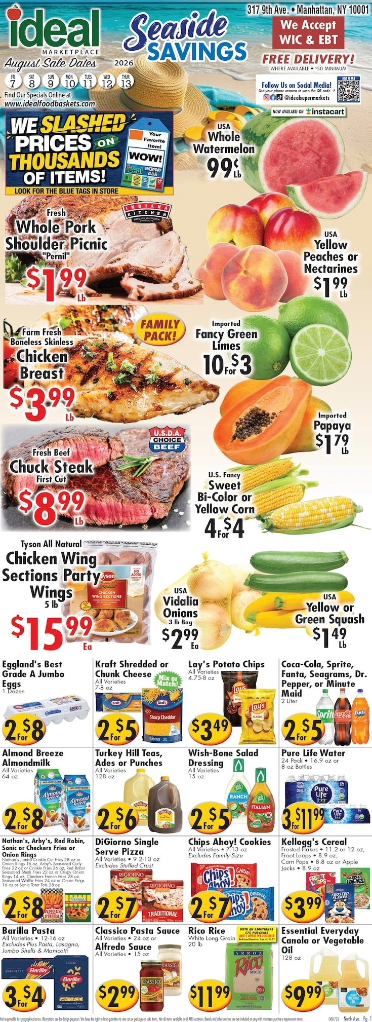 Ideal Food Basket flyer page 1
