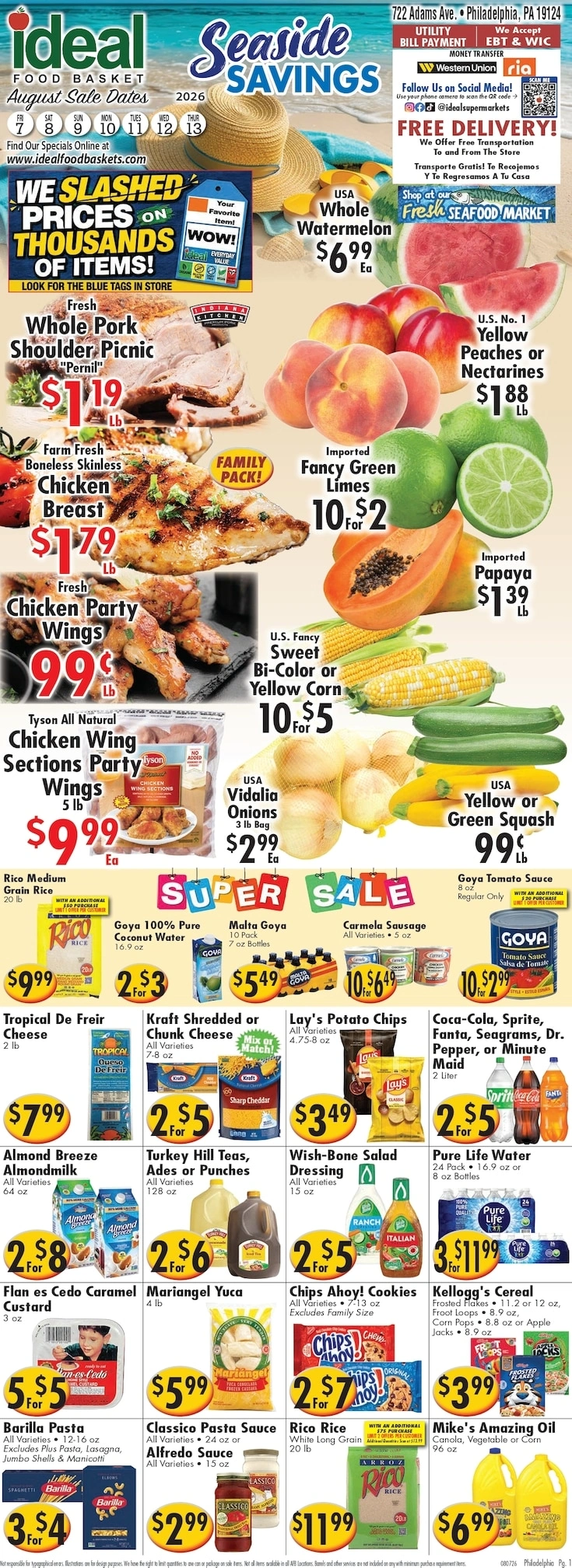 Ideal Food Basket flyer page 1