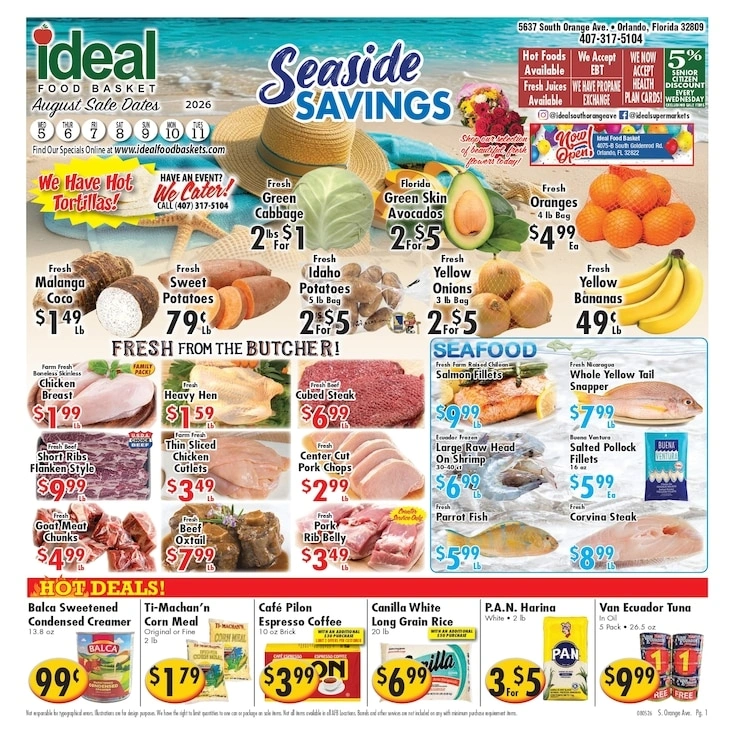 Ideal Food Basket flyer page 1