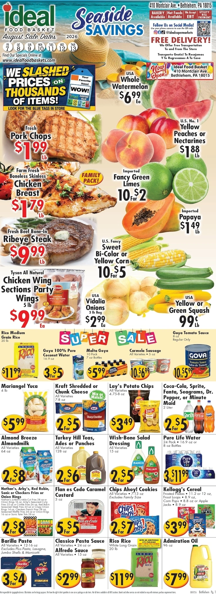 Ideal Food Basket flyer page 1