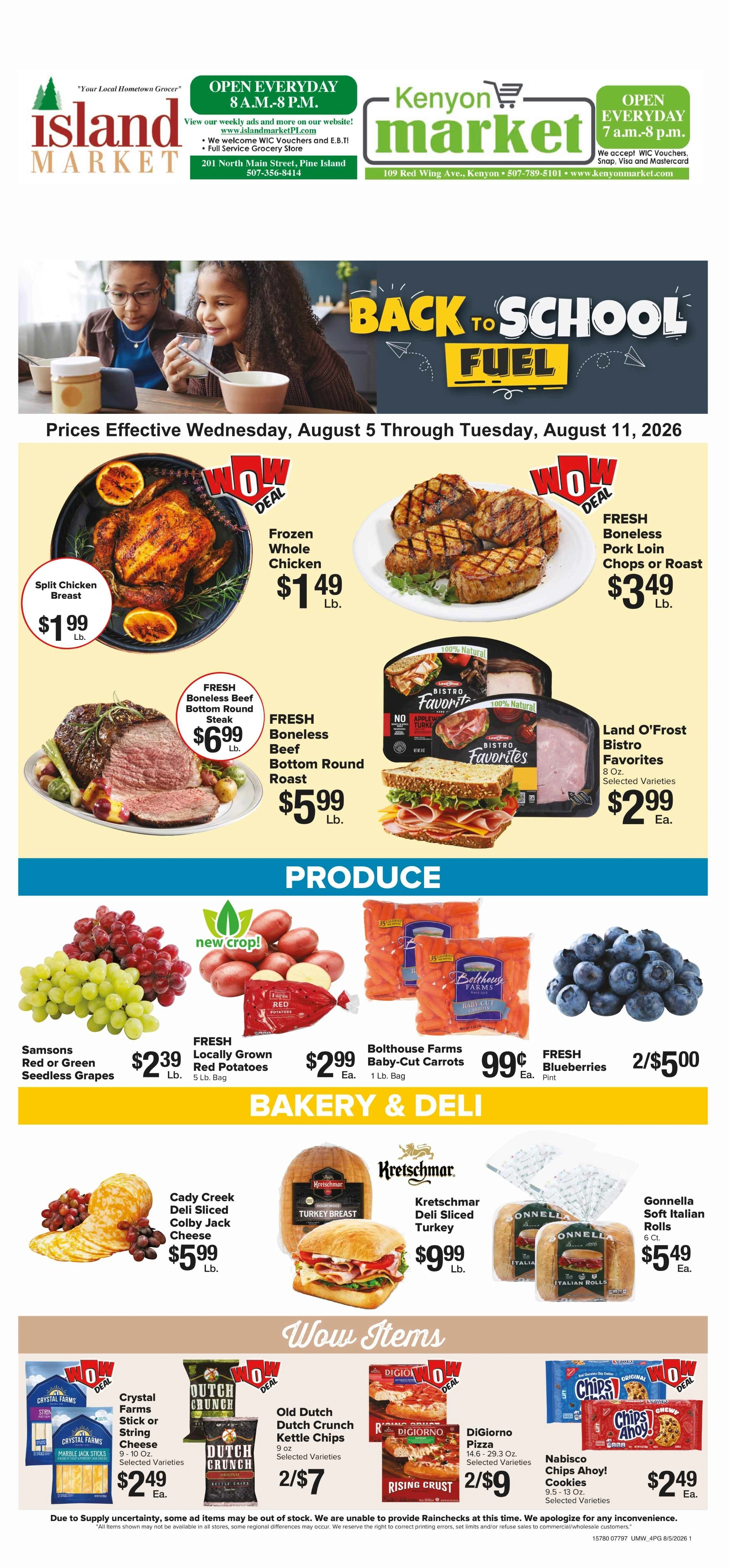 Island Market flyer page 1