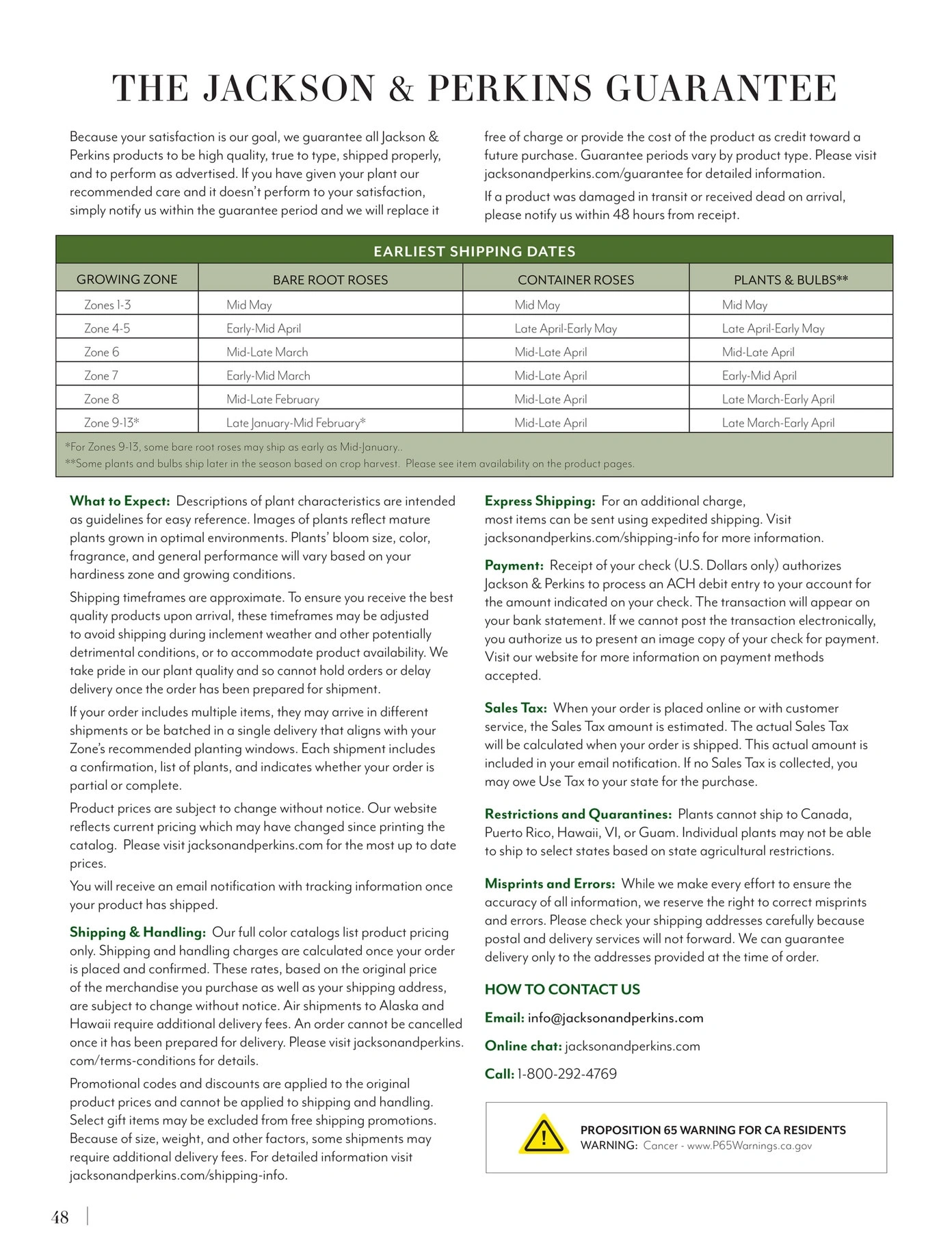 Jackson & Perkins flyer page 48