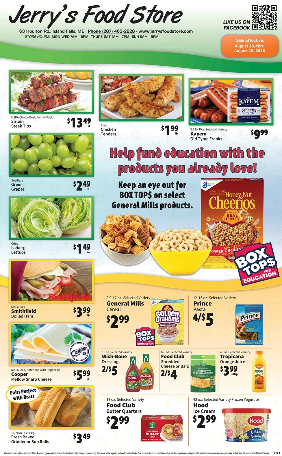 Jerry's Food Store flyer page 1