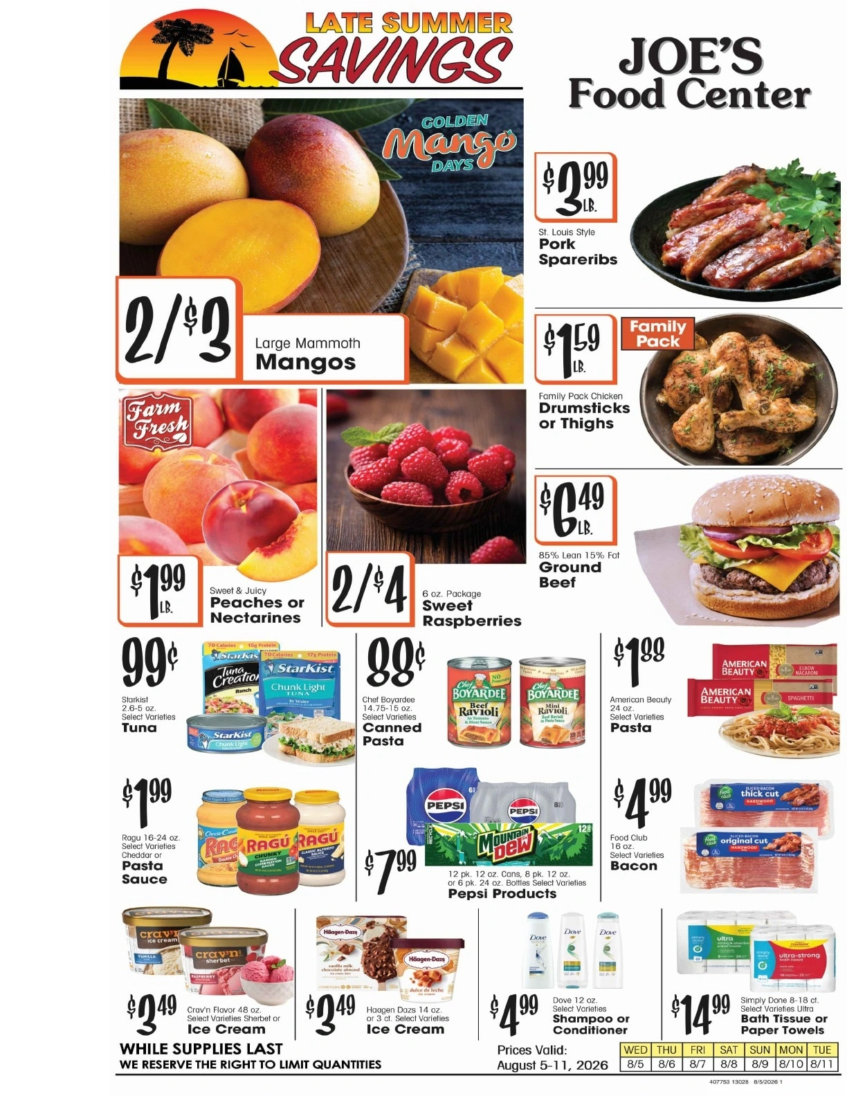 Joe's Food Center flyer page 1