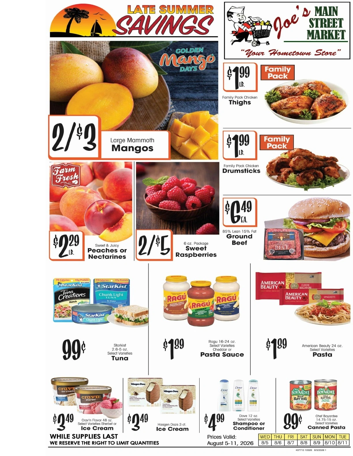 Joe's Main Street Market flyer page 1