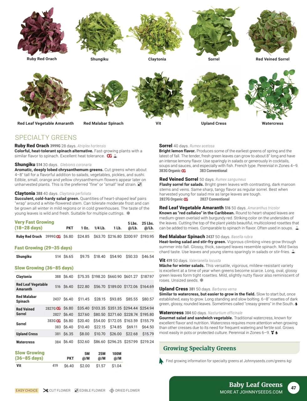 Johnny's Selected Seeds flyer page 49