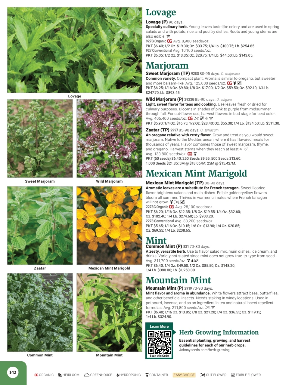 Johnny's Selected Seeds flyer page 144