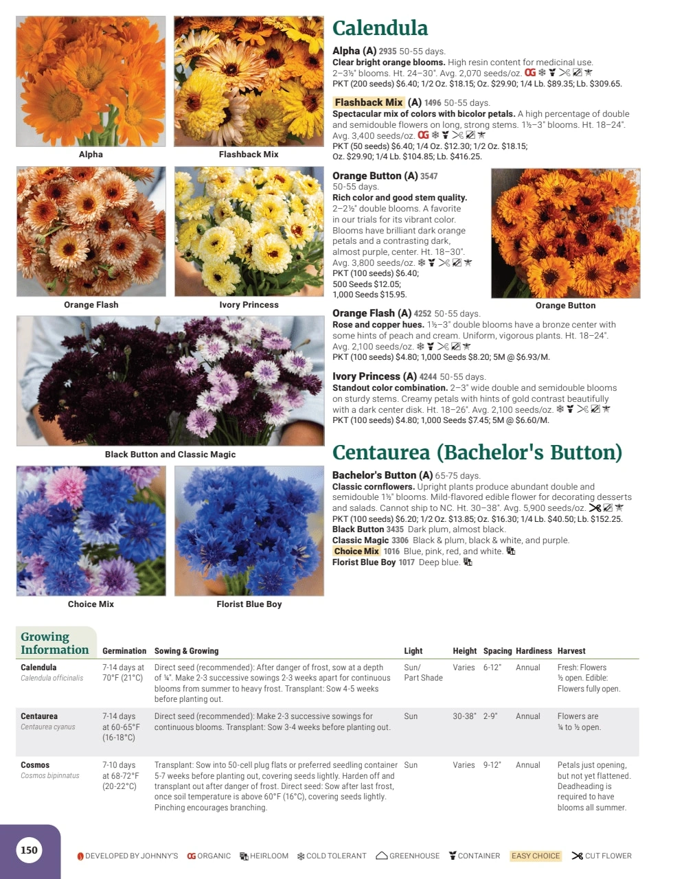 Johnny's Selected Seeds flyer page 152