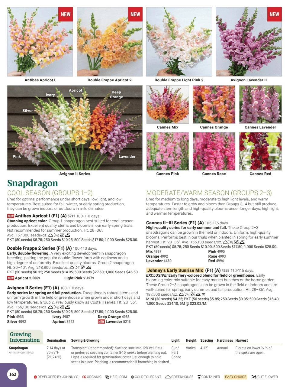Johnny's Selected Seeds flyer page 164