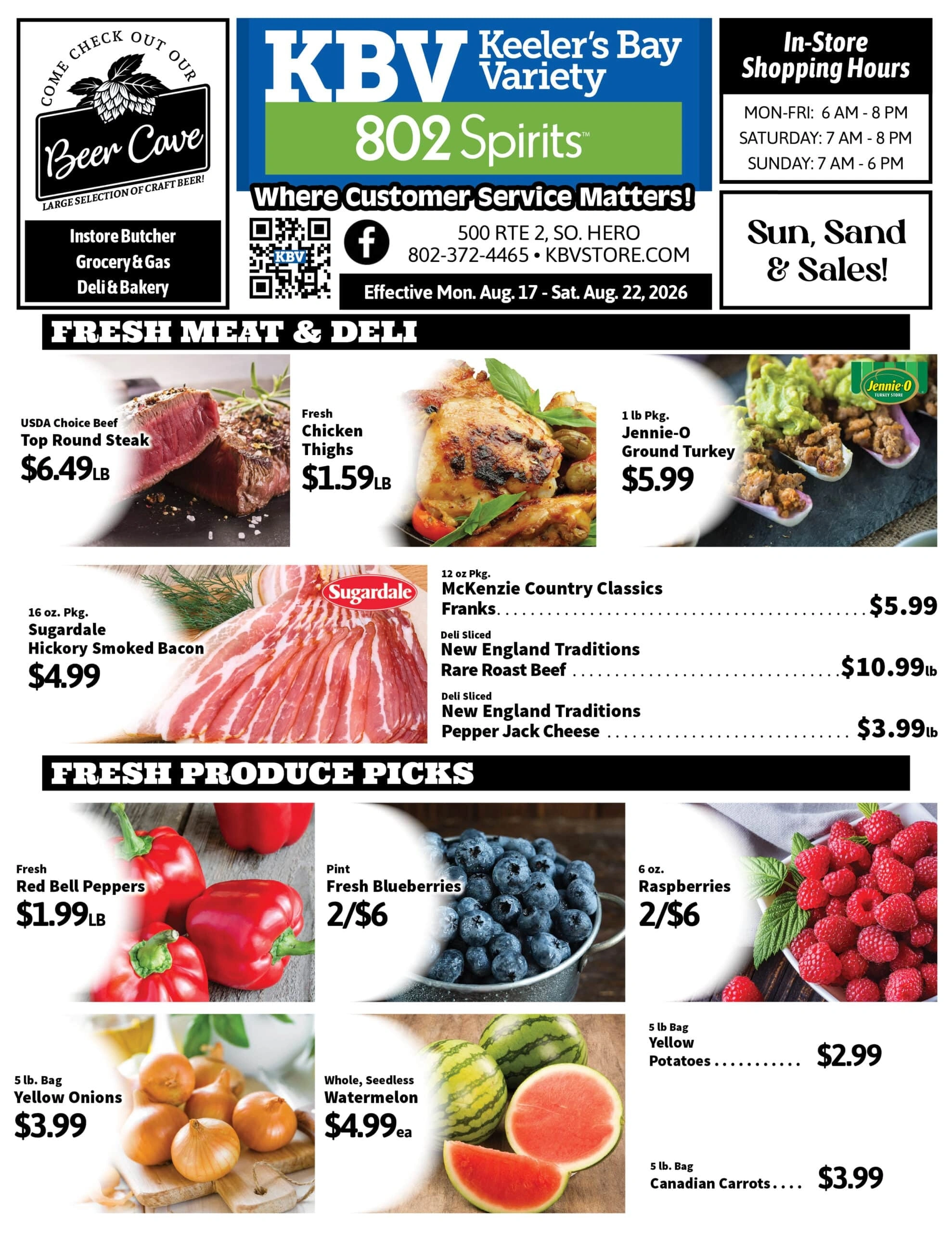 Keeler's Bay Variety Store flyer page 1