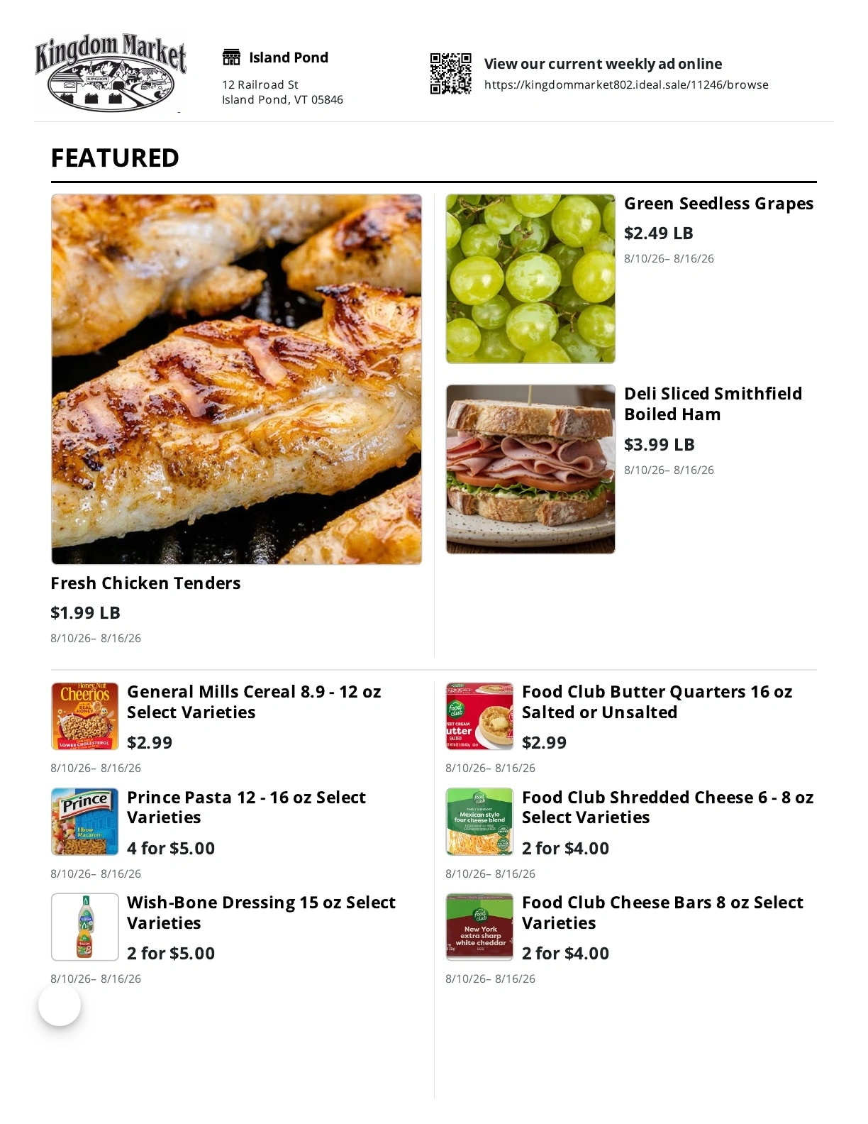 Kingdom Market flyer page 1
