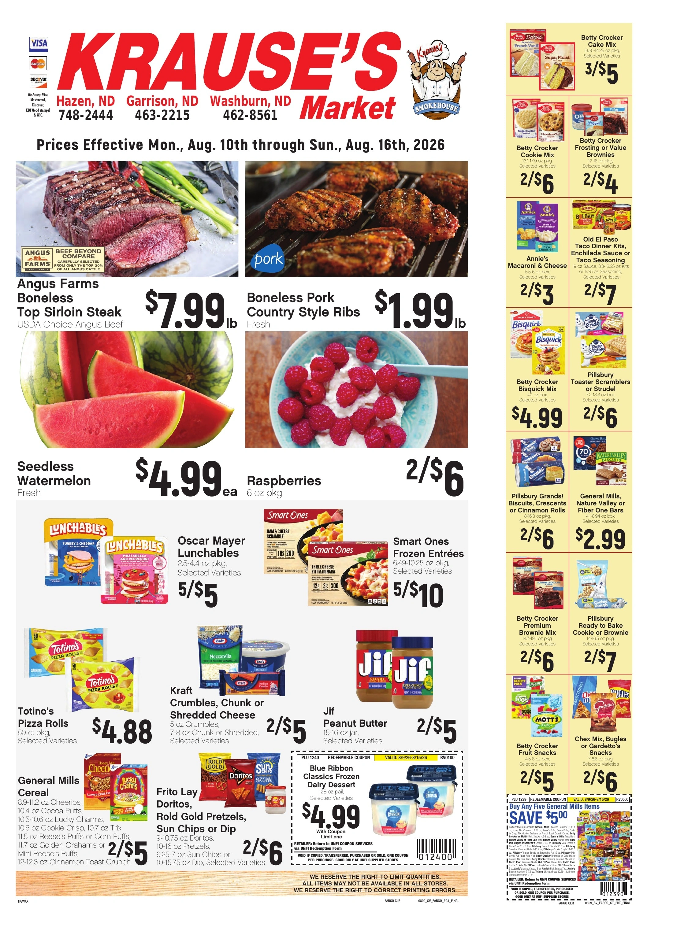 Krause's SuperValu flyer page 1