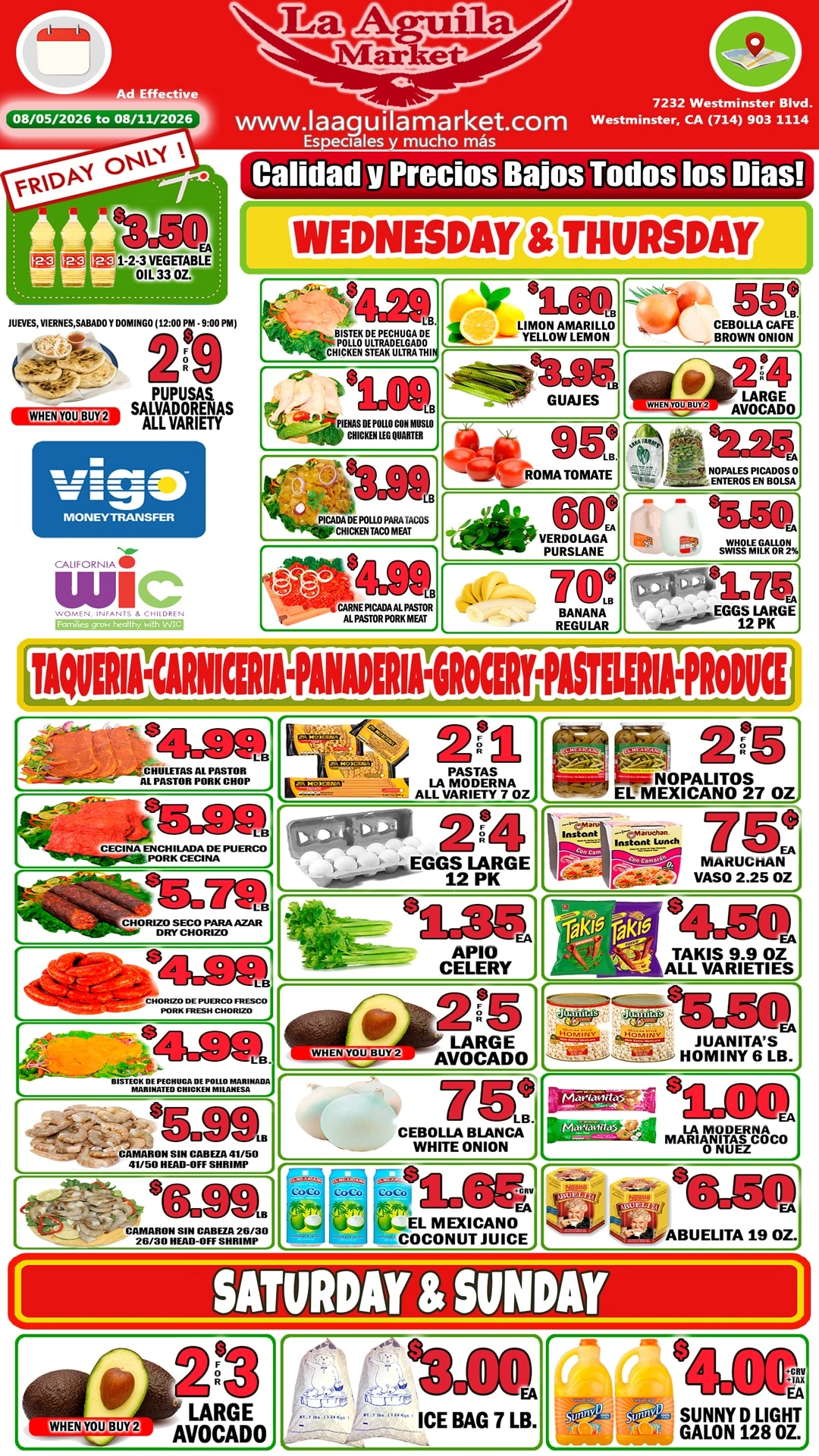 La Aguila Market flyer page 1