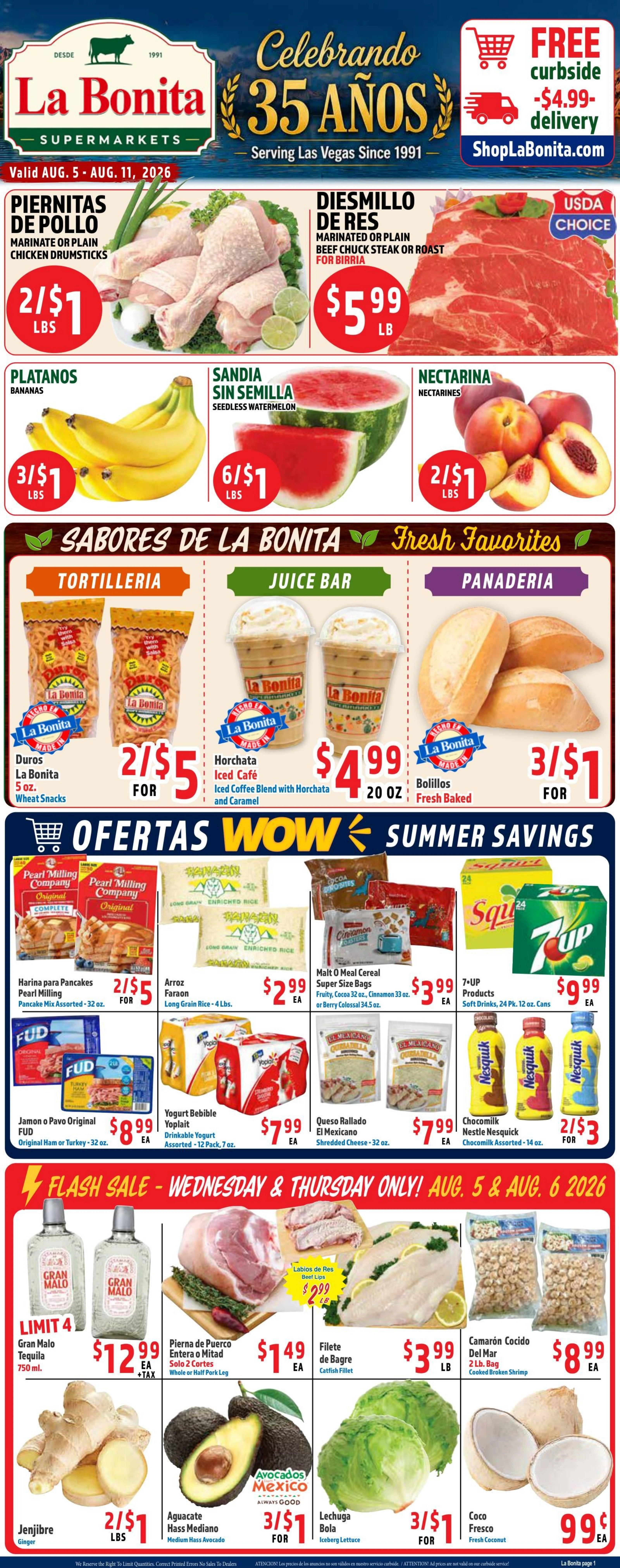 La Bonita Supermarkets flyer page 1