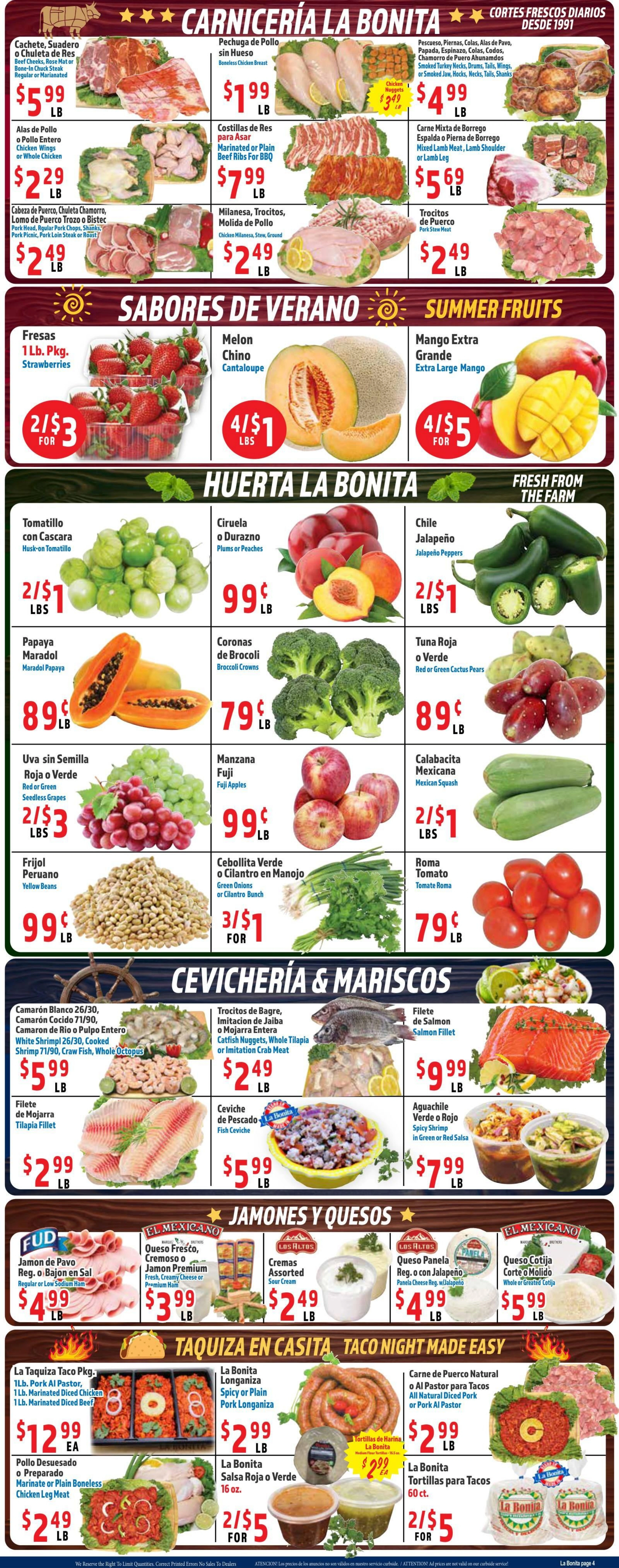 La Bonita Supermarkets flyer page 4