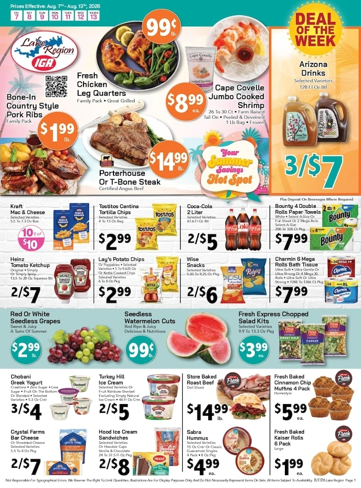 Lake Region IGA flyer page 1