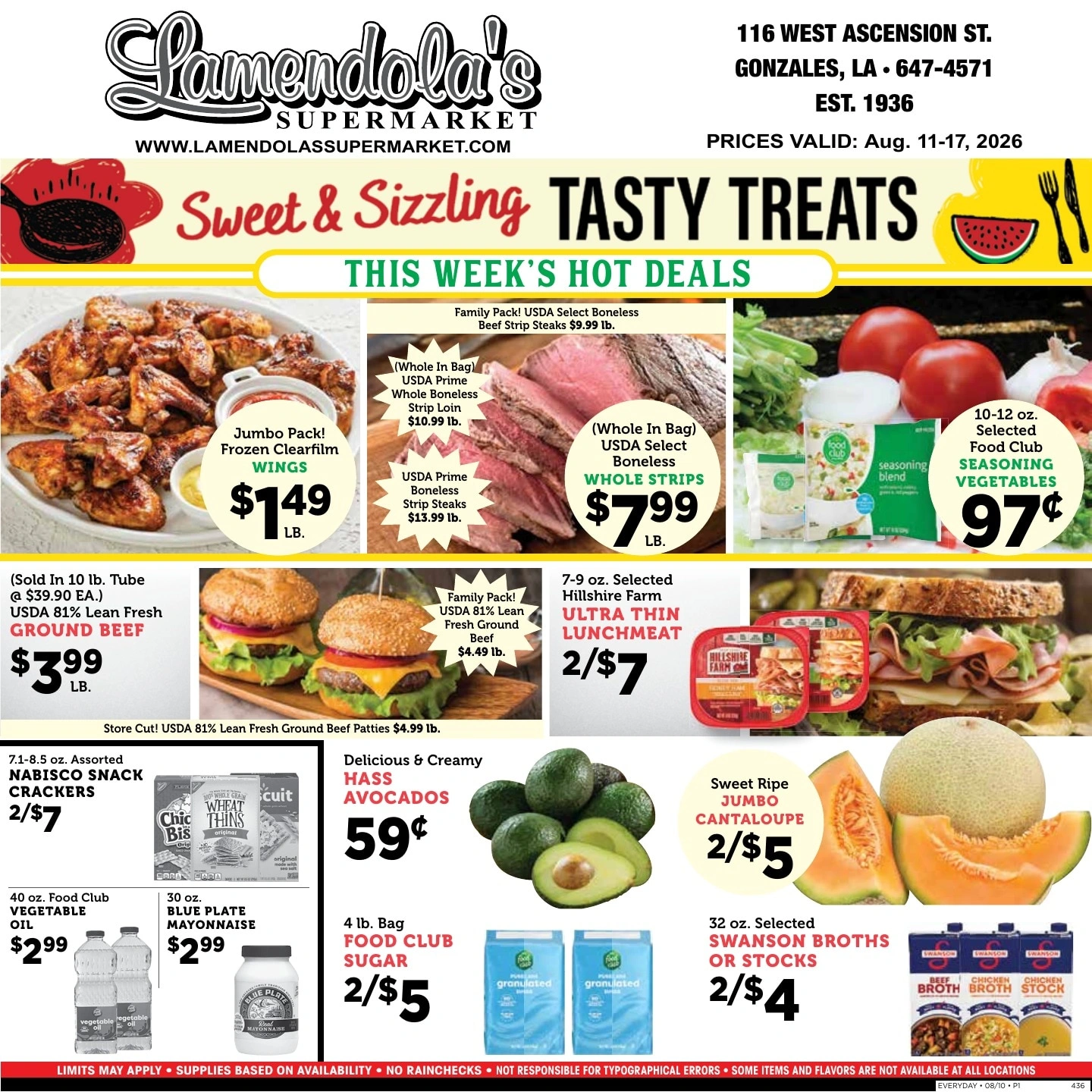 Lamendola's Supermarket flyer page 1