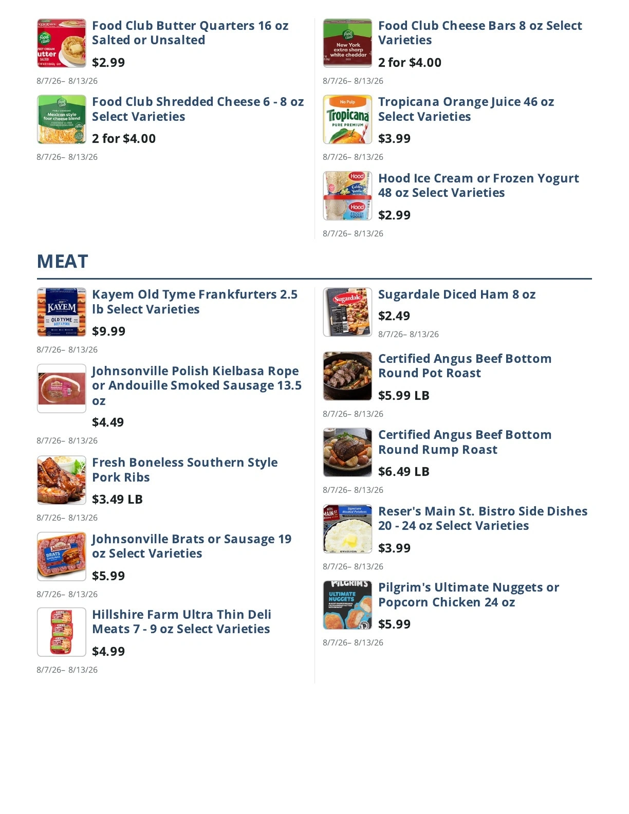 Main Street Grocery flyer page 2