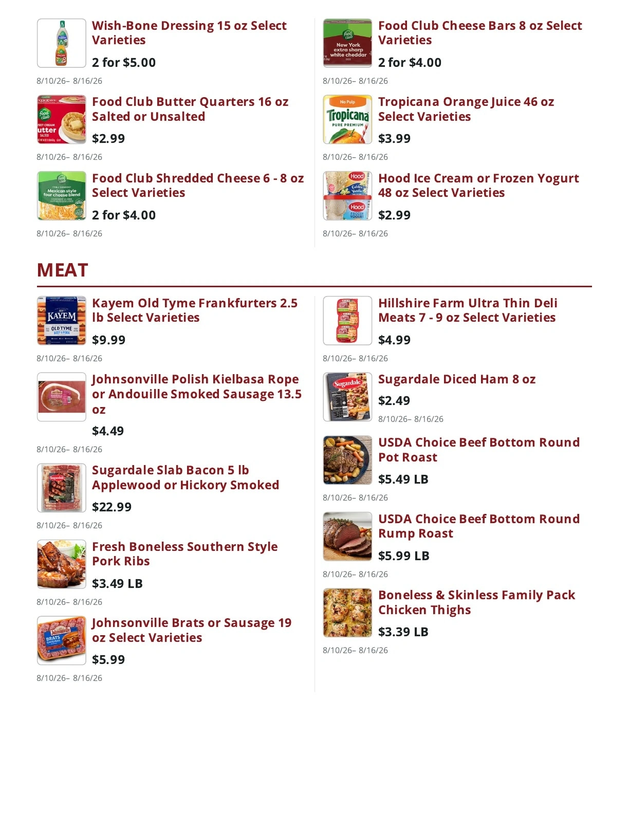 Main Street Market flyer page 2